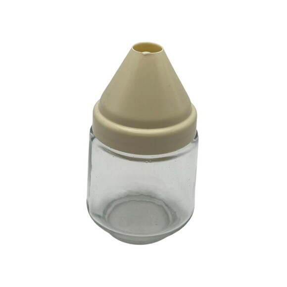 Vintage Gemco Sugar Dispenser #6 with Beige Cone Lid 4” Glass Jar USA Used - Picture 1 of 6